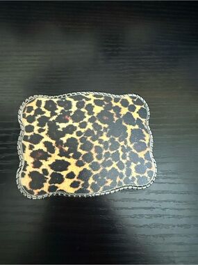Leopard Print Leather Wallet Buckle Brown/Black